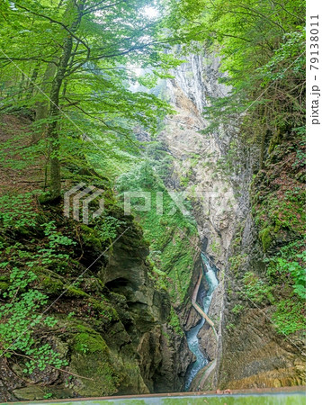 View of the impressive Breitachklamm gorge in Bavaria during daytime 79138011
