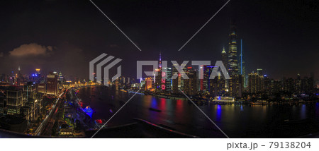Nightly panorama of Shanghai and the Bund Nightly panorama of Shanghai and the Bund 79138204