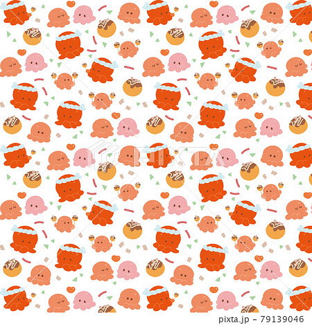 たこのたこ焼き屋　シームレス　パターン 79139046