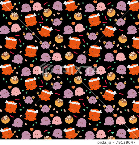 たこのたこ焼き屋 シームレス パターンのイラスト素材