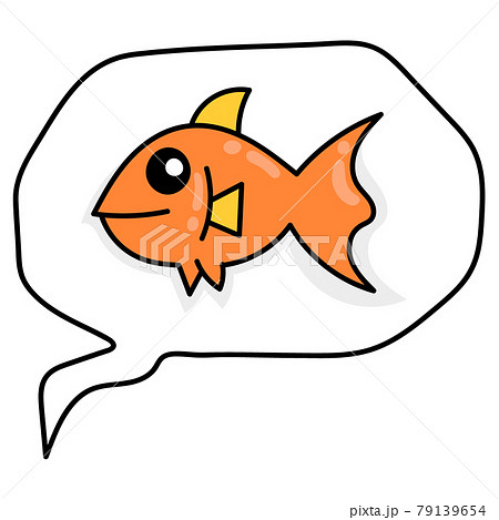 bubble chat picture of goldfish. doodle icon drawing 79139654