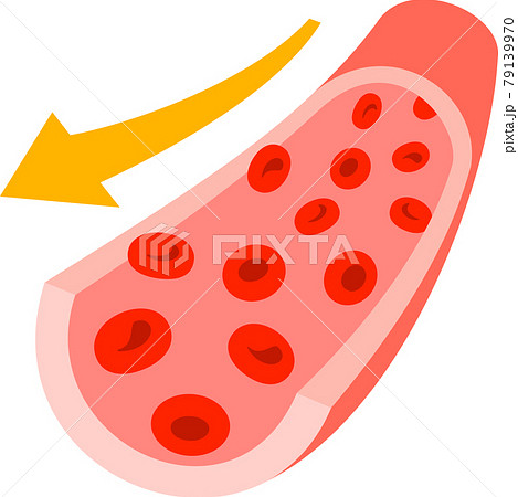 血管内を流れる血液のイメージのイラスト素材