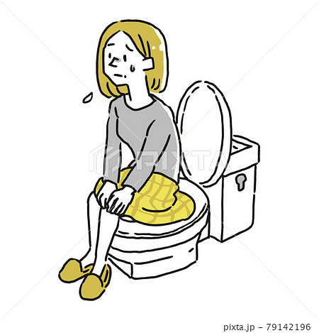 トイレでの問題を抱えている中年女性 79142196