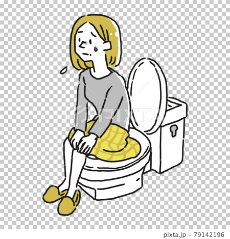 トイレでの問題を抱えている中年女性 79142196