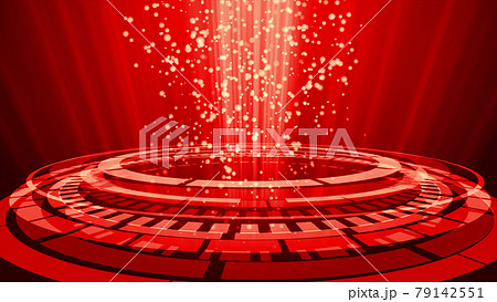 赤色の同心円ネットワーク背景素材 79142551