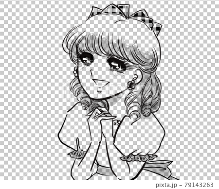 70's Shojo Manga Blonde Vertical Roll A young lady in a cute dress flutters enchantedly 70's Shojo Manga Blonde Vertical Roll A young lady in a cute dress flutters enchantedly 79143263