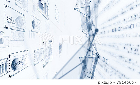 デジタル営業　在宅勤務　テレワーク　IoTによる大都市のデジタル化 背景画像のイメージ 79145657