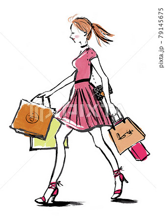 ショッピングをする女性 ショッピングをする女性 79145675