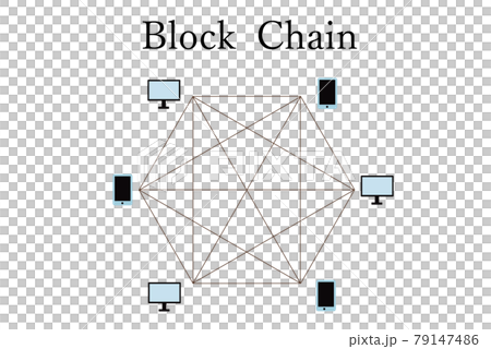 ブロックチェーンのイメージのイラスト素材