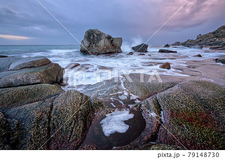 Beach of fjord in Norway Beach of fjord in Norway 79148730