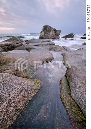 Beach of fjord in Norway 79148732