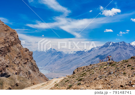 View of Spiti valley and Spiti river in Himalayas. View of Spiti valley and Spiti river in Himalayas. 79148741
