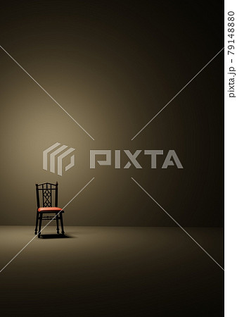 セピア色の部屋 椅子 アンティーク調 3dcg ポスター 背景のイラスト素材
