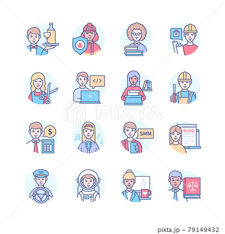 Professions - modern colorful line design style icons Professions - modern colorful line design style icons 79149432