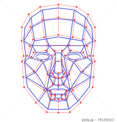 Facial Recognition System concept. Face ID verification services or biometric scanning. System of face recognition for person Identification. Vector illustration. 79150423