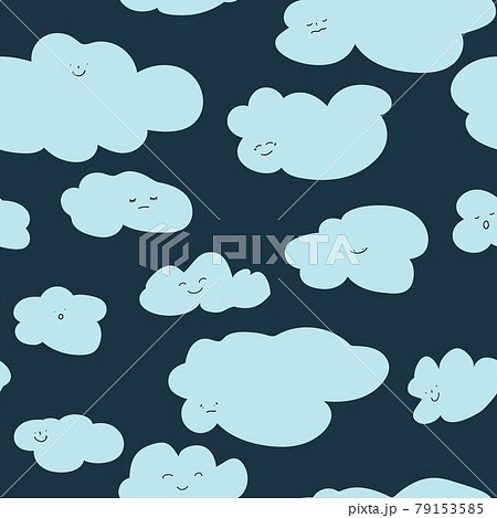 Cloud character with smiling face seamless pattern Cloud character with smiling face seamless pattern 79153585