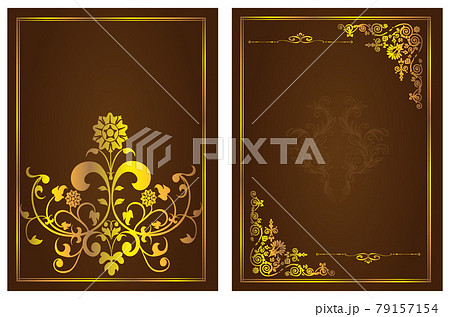 12. vintage background with golden frame 79157154