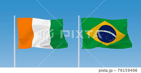 コートジボワールとブラジルの国旗