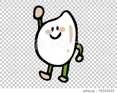 お米のかわいいキャラクターのイラスト素材