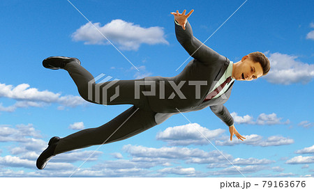 man falling from the sky finance crash Stock Illustration