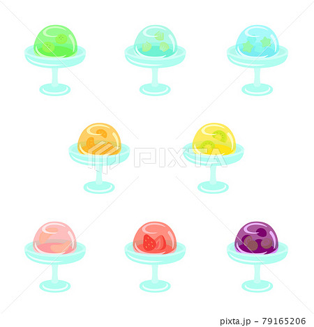 フルーツ入りゼリー（丸型）＋デザート皿 79165206