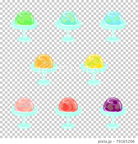 フルーツ入りゼリー（丸型）＋デザート皿 79165206