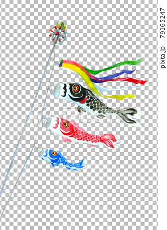 黒・赤・青の鯉のぼり 79165247