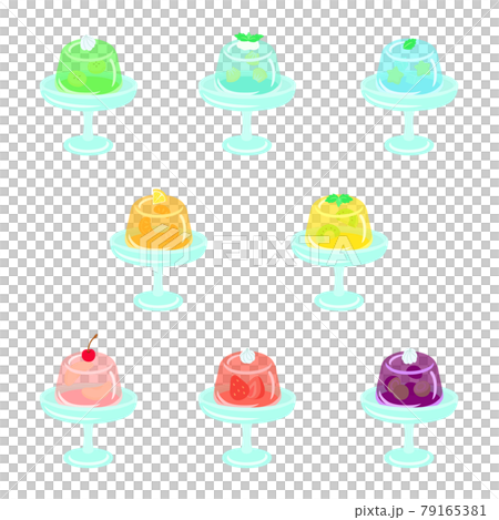 Fruit jelly with decoration (rounded corners) + dessert plate 79165381
