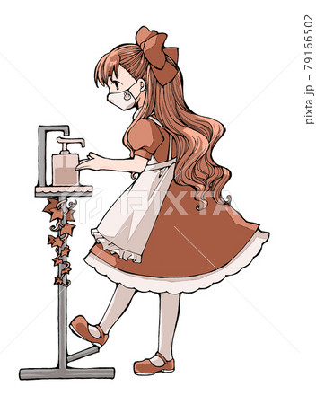 Disinfection Alice Sepia Stock Illustration