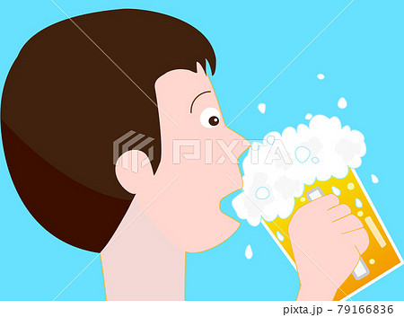 ビールを飲む男のイラスト素材 ビールを飲む男のイラスト素材