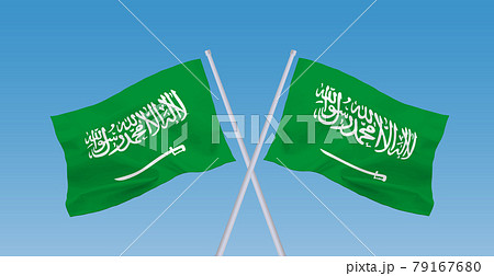 サウジアラビアの国旗のイラスト素材