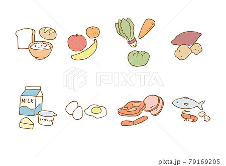 食材 食品群のイラストのイラスト素材