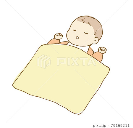 眠っている赤ちゃんのイラストのイラスト素材