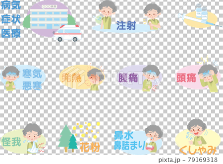 Illness Symptoms Medical Set_Elderly Women 79169318