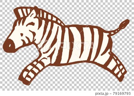 Cute Hand Drawn Illustration Of A Running Zebra Stock Illustration