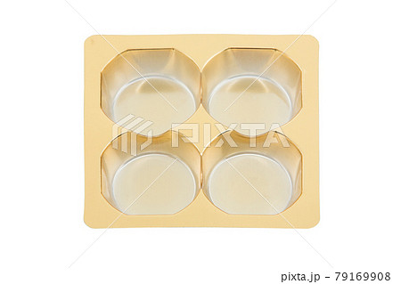 Golden plastic tray, separate on a white background Golden plastic tray, separate on a white background 79169908