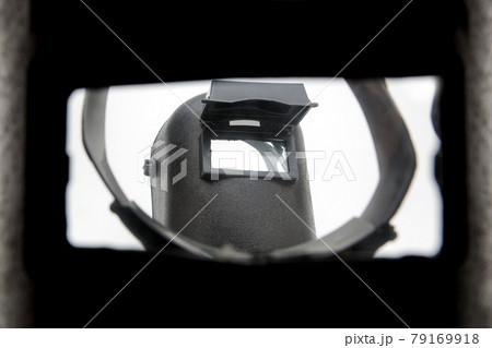 Black welding light protection mask on a white background 79169918