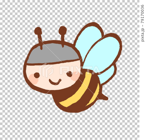 ハチのかわいい手描きイラストのイラスト素材 [79170036] - PIXTA