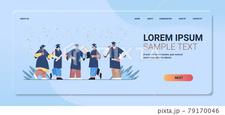 graduated students in masks happy graduates celebrating academic diploma degree education university certificate graduated students in masks happy graduates celebrating academic diploma degree education university certificate 79170046