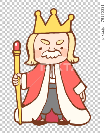 童話に出てきそうな王様のかわいい手描きイラストのイラスト素材