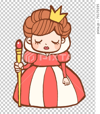 彷彿出現在童話故事中的女王的可愛手繪插畫 79170395