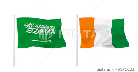サウジアラビアとコートジボワールの国旗 サウジアラビアとコートジボワールの国旗 79171022