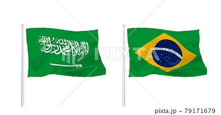 サウジアラビアとブラジルの国旗 サウジアラビアとブラジルの国旗 79171679