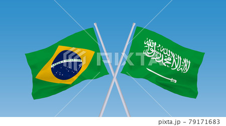 サウジアラビアとブラジルの国旗 79171683