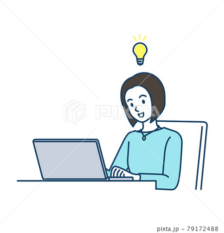 PCを使用中にひらめいた女性 PCを使用中にひらめいた女性 79172488