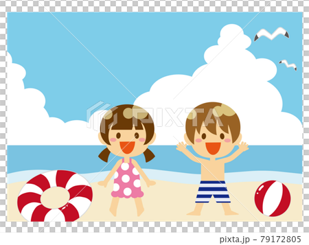 Children playing in the sea 79172805
