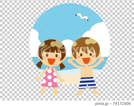 Children playing in the sea 79172806