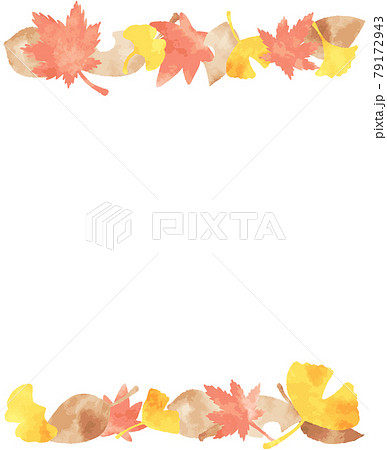 かわいい秋の葉っぱのフレームのイラスト素材