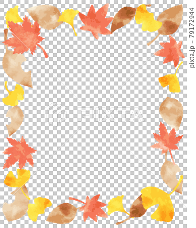 Colorful watercolor autumn leaf frame Colorful watercolor autumn leaf frame 79172944