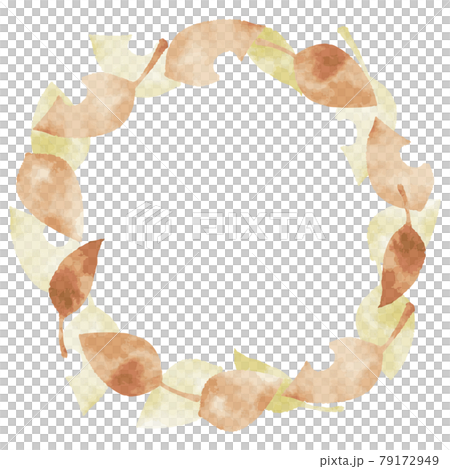 Beautiful watercolor dead leaf circular frame Beautiful watercolor dead leaf circular frame 79172949